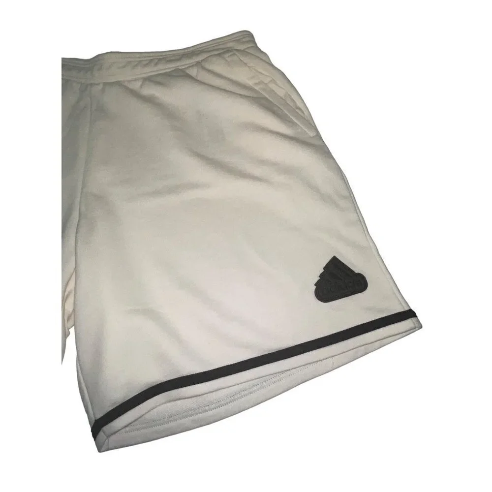 NEW! Adidas U Sho French Terry White Pull on Logo Shorts Men's Size 2XL